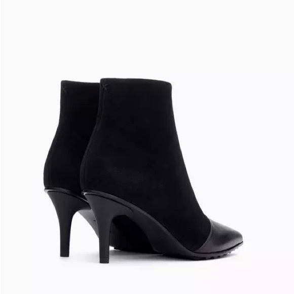 RAG & BONE BEHA BOOTIES BLACK MIX LEATHER SUEDE POINTY HEEL Size 10 - Picture 3 of 15